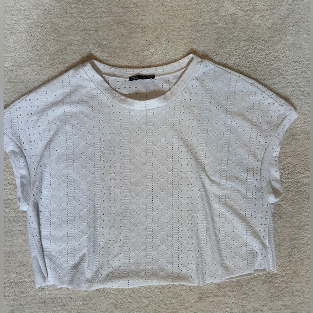 Zara white crop top